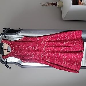 Dark Red Lace Halter dress